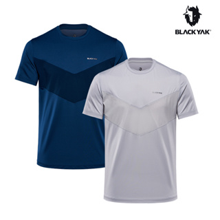 【BLACKYAK】男 MANNER短袖上衣(藍綠色/骨白)-吸排/圓領短T恤|CB1MC502|1BYTSM3002
