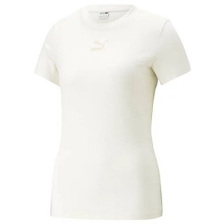 PUMA 短T 流行系列 CLASSICS 合身短袖T恤 米色 女 53561065