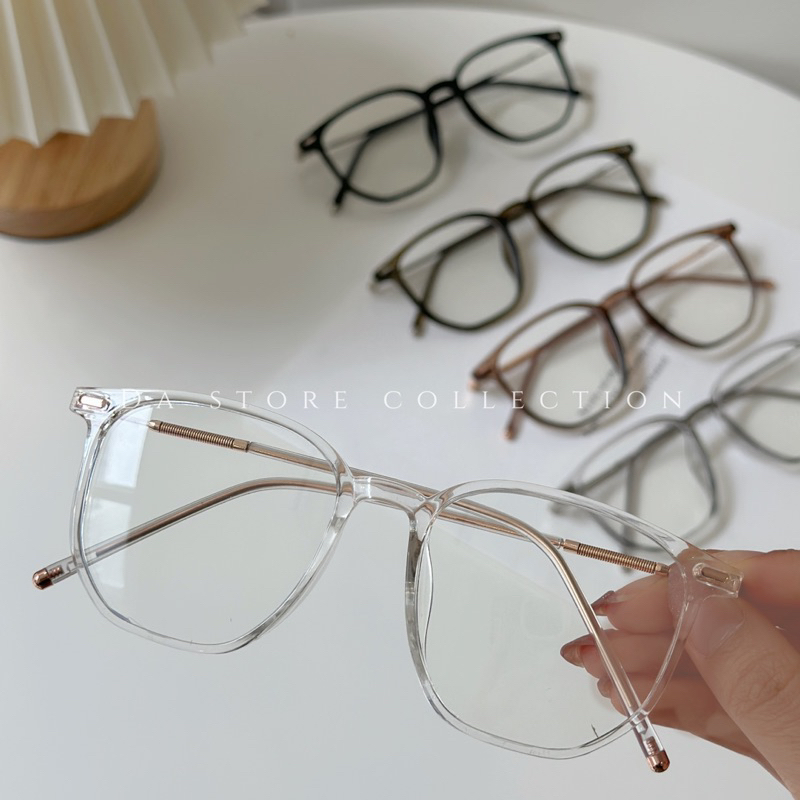 隔日到貨🚚台灣現貨實拍🇰🇷TR9302韓國多角眼鏡/五色/冷茶色/超輕/素顏/顯小臉/黑框/鏡框/平光/眼鏡/鏡框