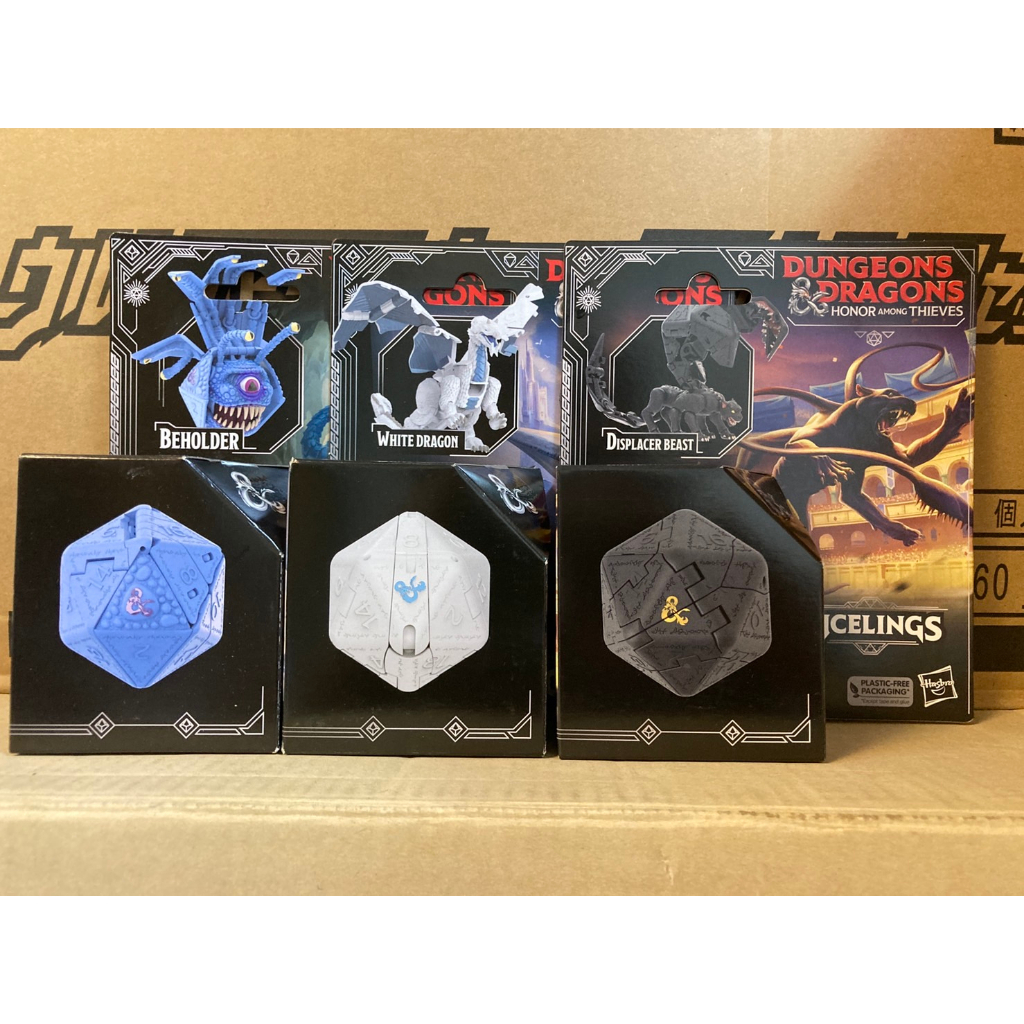 全新現貨 孩之寶 龍與地下城 D&D 電影 盜賊榮耀 美版 魔幻骰子 變形骰子 移位獸 白龍 藍眼魔 D20 20面骰