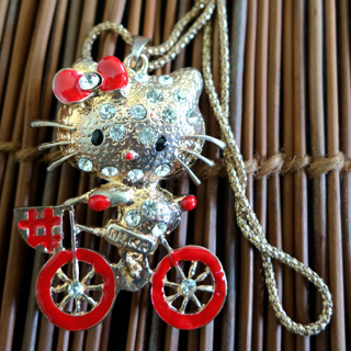 可愛貓咪 水晶鑽 蘇聯鑽 項鍊 掛飾 長項鍊 鑰匙圈 鎖匙圈