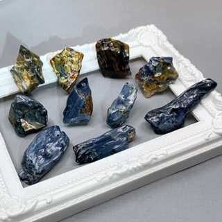 【水晶晶的窩】天然 納米比亞 彼得石 藍色風暴 油畫 原礦 吊墜 裸石 DIY