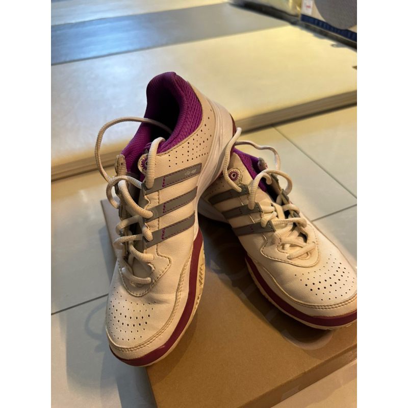 ［便宜出清］Adidas 愛迪達 慢跑鞋 白紫 23.5