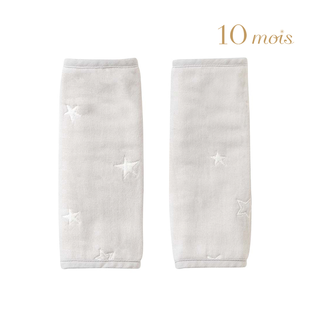 【10mois】日本製 六層紗背帶口水巾 拆卸方便 方便清洗｜官方旗艦店