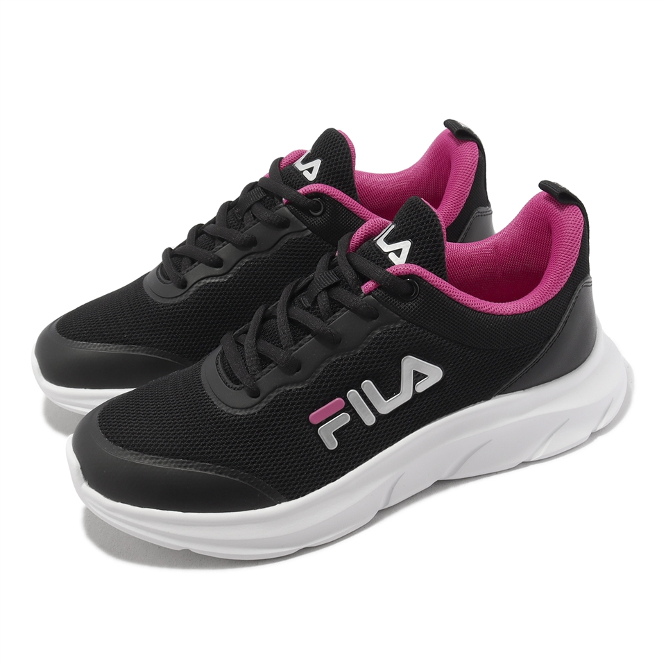 FILA Skyway 女慢跑鞋 黑桃紅 緩衝 基本款 運動鞋 避震 戶外鞋 路跑 KAORACER 5J315X021