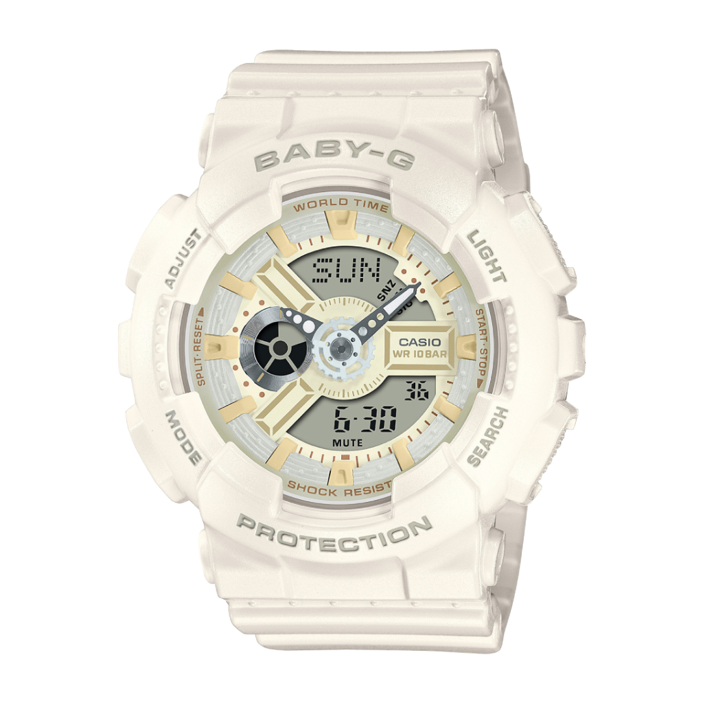 【CASIO】Baby-G  白巧克力色雙顯電子女錶 BA-110XSW-7A 台灣卡西歐公司貨 保固一年