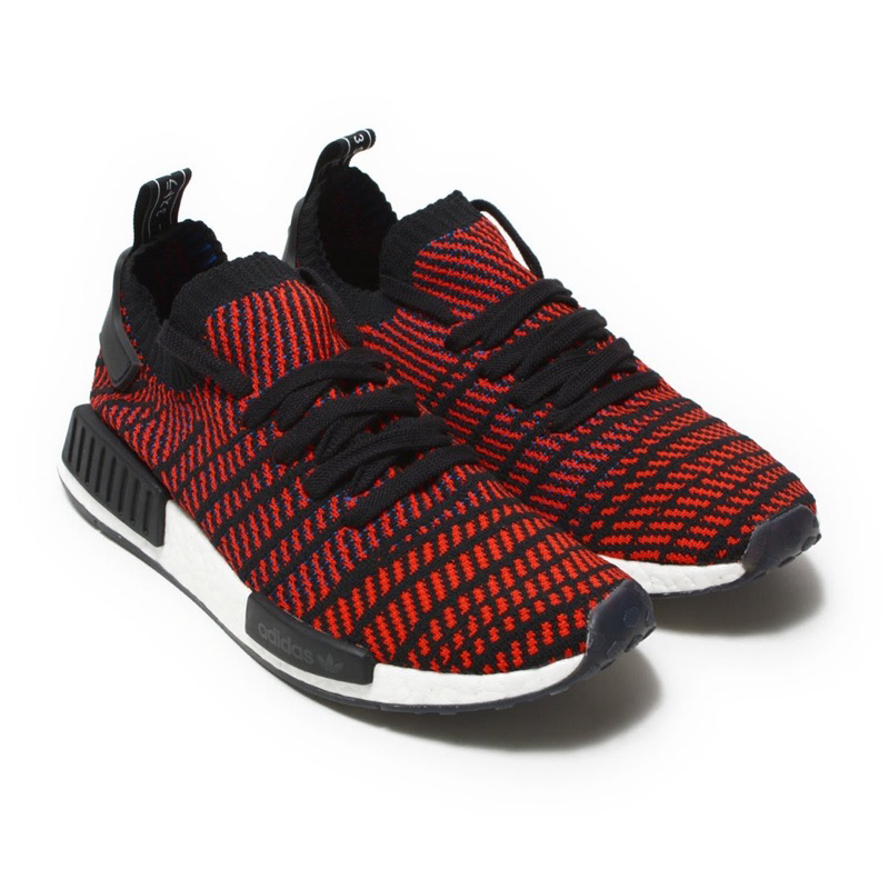 Adidas NMD R1 STLT PRIMEKNIT  黑紅 螺旋紋 針織