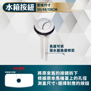 《仁和五金/農業資材》電子發票 上按式二段按鈕 (38/48/58mm)馬桶按鍵 馬桶 久統
