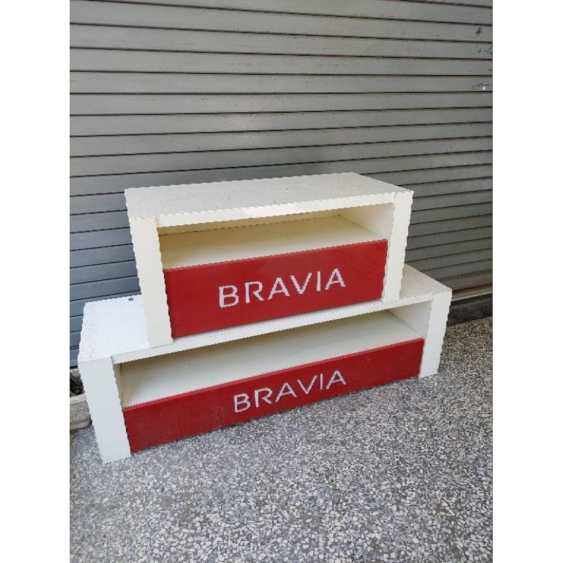 Sony BRAVIA 置物架電視架收納櫃展示架電視櫃音響櫃音響架 紅白色150cm 100cm