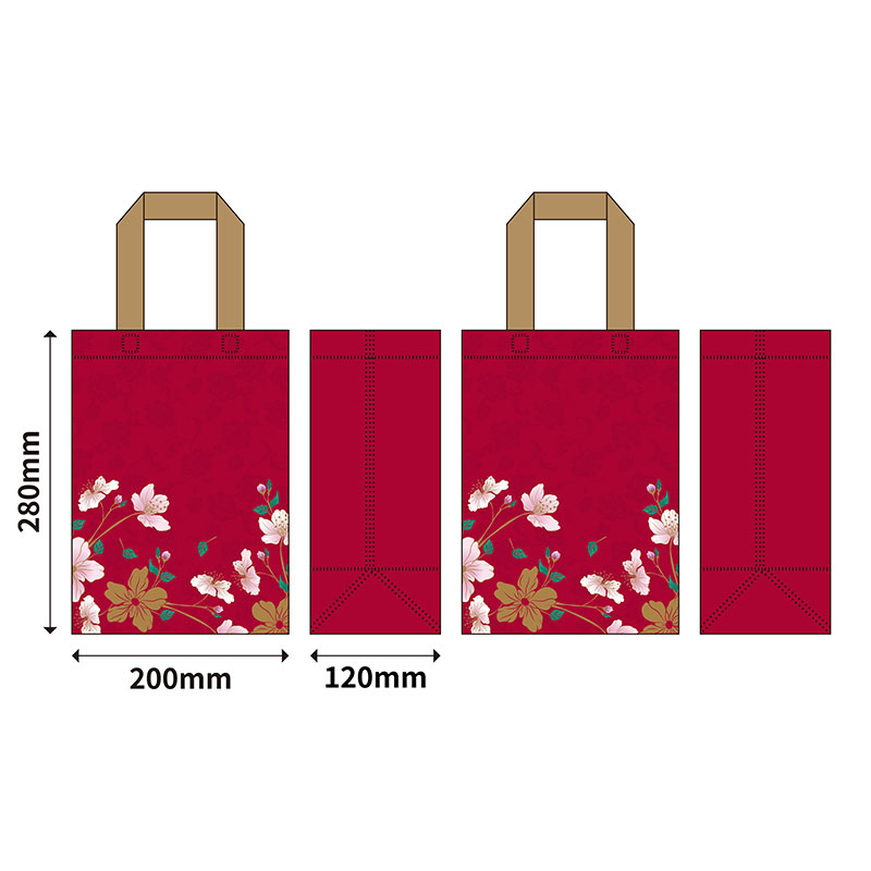 【不織布手提袋-花開富貴，尺寸：20*28+11cm】10個/組，無紡布提袋、環保袋，工廠直營，可客製化製作