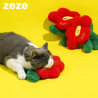 【☆╮pupu噗噗坊╭☆】zeze有錢紅花寵物抱枕💗貓玩具 貓抱枕 寵物玩具 大紅花造型 耐咬耐抓 自嗨解悶磨牙棒💗