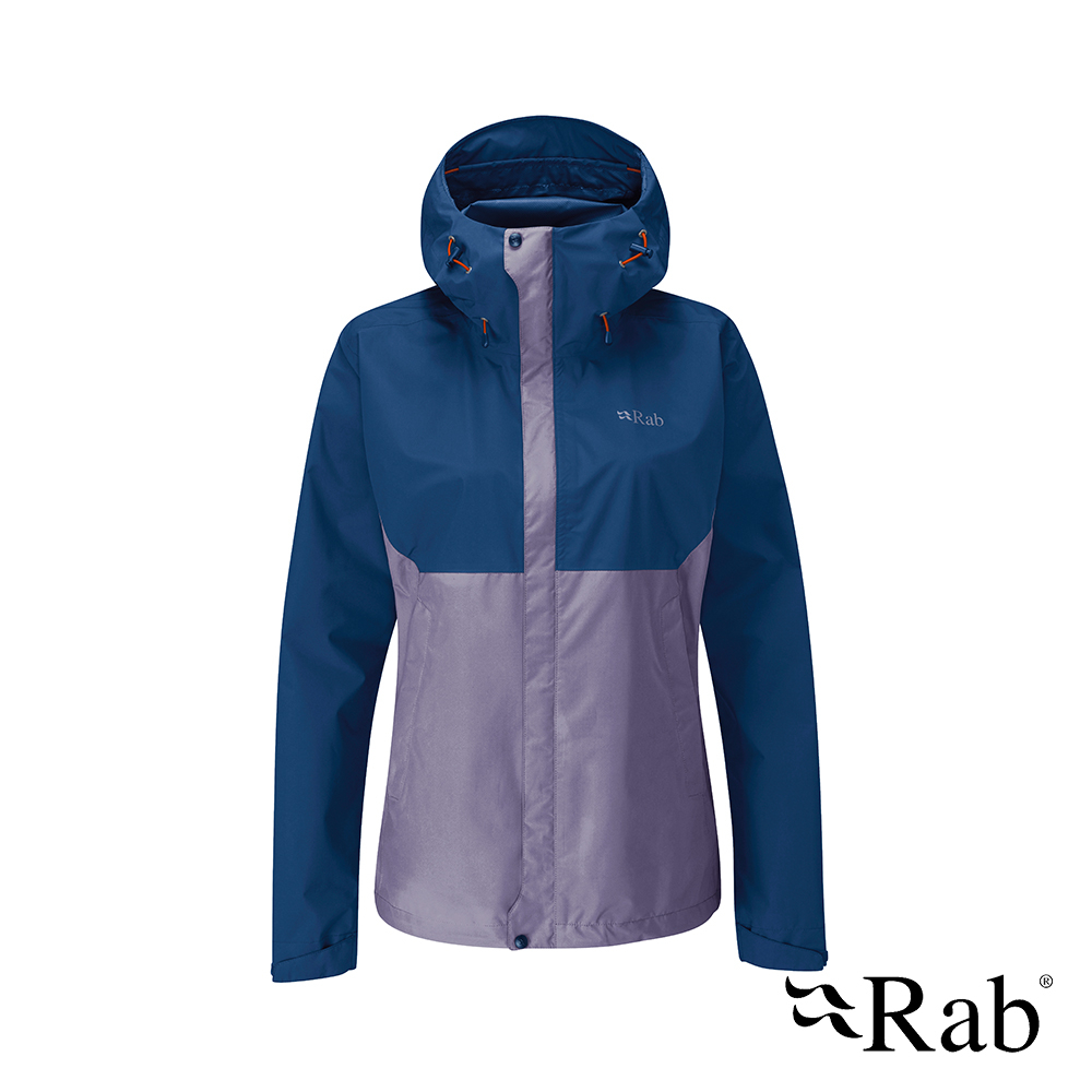 伊凱文戶外 Rab Downpour Eco Jacket 輕量防風防水連帽外套 女款 飛彈藍/紫 #QWG83