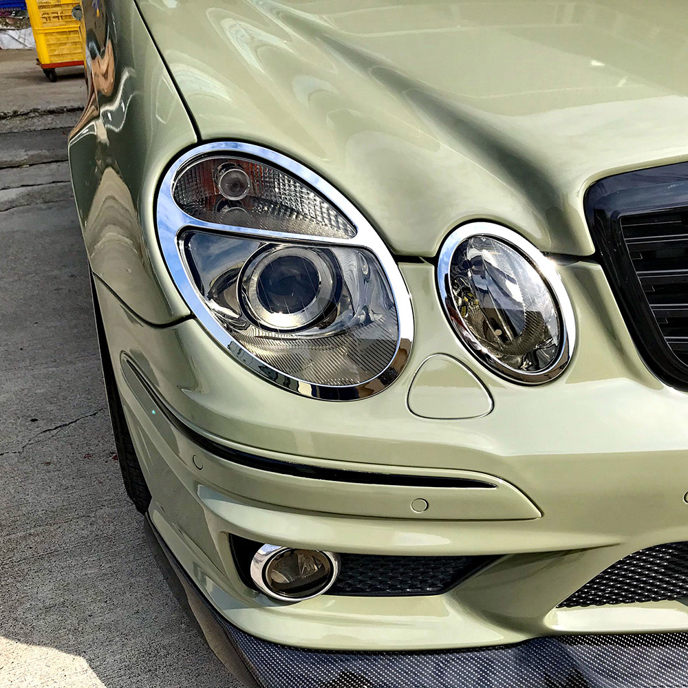 JR-佳睿精品 Benz E240 E320 E350 E500 W211 台製 改裝 鍍鉻大燈飾框 前燈飾條 配件