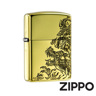 ZIPPO 天翔龍紋金(加厚版)防風打火機 日本設計 官方正版 現貨 限量 禮物 送禮 終身保固 ZA-3-17A