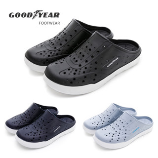 GOODYEAR 固特異 輕便洞洞鞋 露營趣 多功能洞洞鞋 懶人便鞋 男 透氣 止滑 Q彈 黑白 GAMP33310