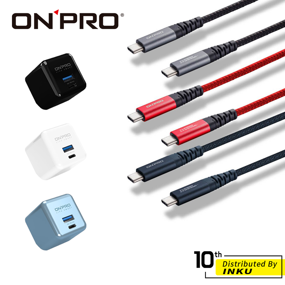 ONPRO UC-2P01 MAX 48W GaN氮化鎵 PD充電器+UC-C2CPD 雙TypeC充電線 1.5M
