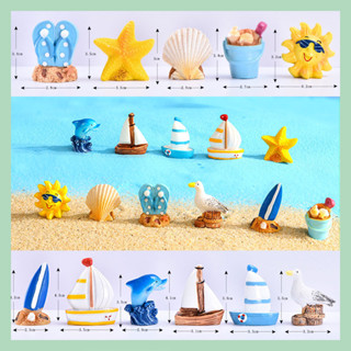 🌻多樂🌻園藝微景觀擺件地中海風海灘沙灘衝浪板貝殼海鳥海豚海星帆船水桶沙灘桶太陽藍沙苔蘚多肉植物造景生態瓶盆栽裝飾場景佈置