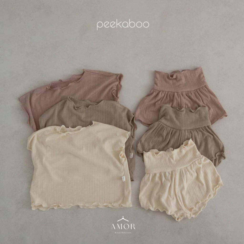 Peekaboo 涼感壓褶兒童套裝《現+預》｜女童套裝 韓國童裝 寶寶衣服 嬰兒衣服 兒童上衣 兒童睡衣 兒童衣服