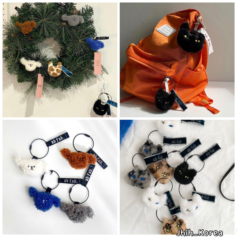 📌 現貨+預購 韓國代購 ab fab. BTS SUGA 玧其同款 黑貓鑰匙圈 貓咪吊飾 狗狗 兔子 掛飾 閔玧其