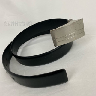 免運 古著 老品 HUGO BOSS 鋼頭LOGO 皮帶頭 牛皮 真皮 義大利製 西裝皮帶 窄版皮帶