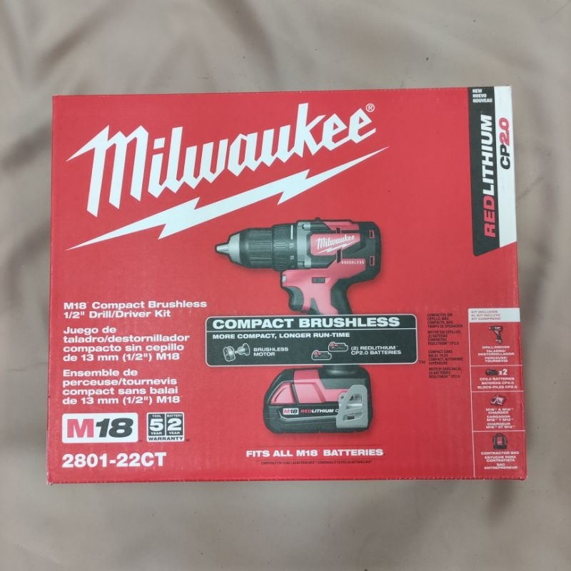 全新外匯 米沃奇 美沃奇 米瓦奇 Milwaukee M18 2801-22CT 無碳刷震動電鑽 砂輪機 起子機 電錘