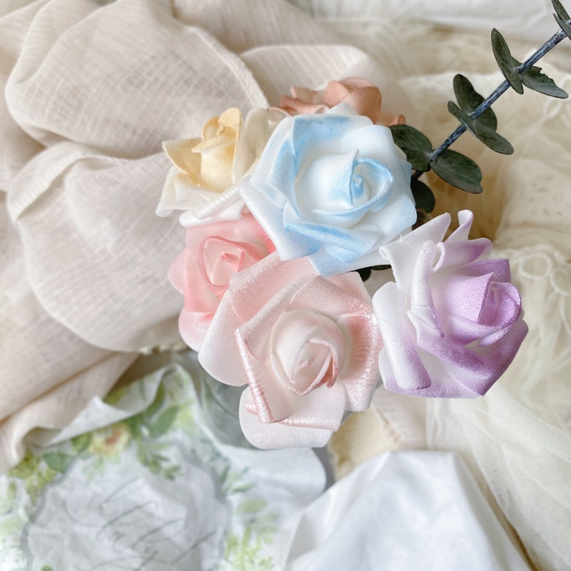 獨家-人魚光索拉玫瑰花 花束材料 迷你索拉 永生玫瑰 盆花素材