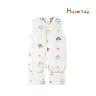 【Hoppetta】日本製 六層紗成長型睡褲 蘑菇 多種穿法 透氣柔軟｜官方旗艦店