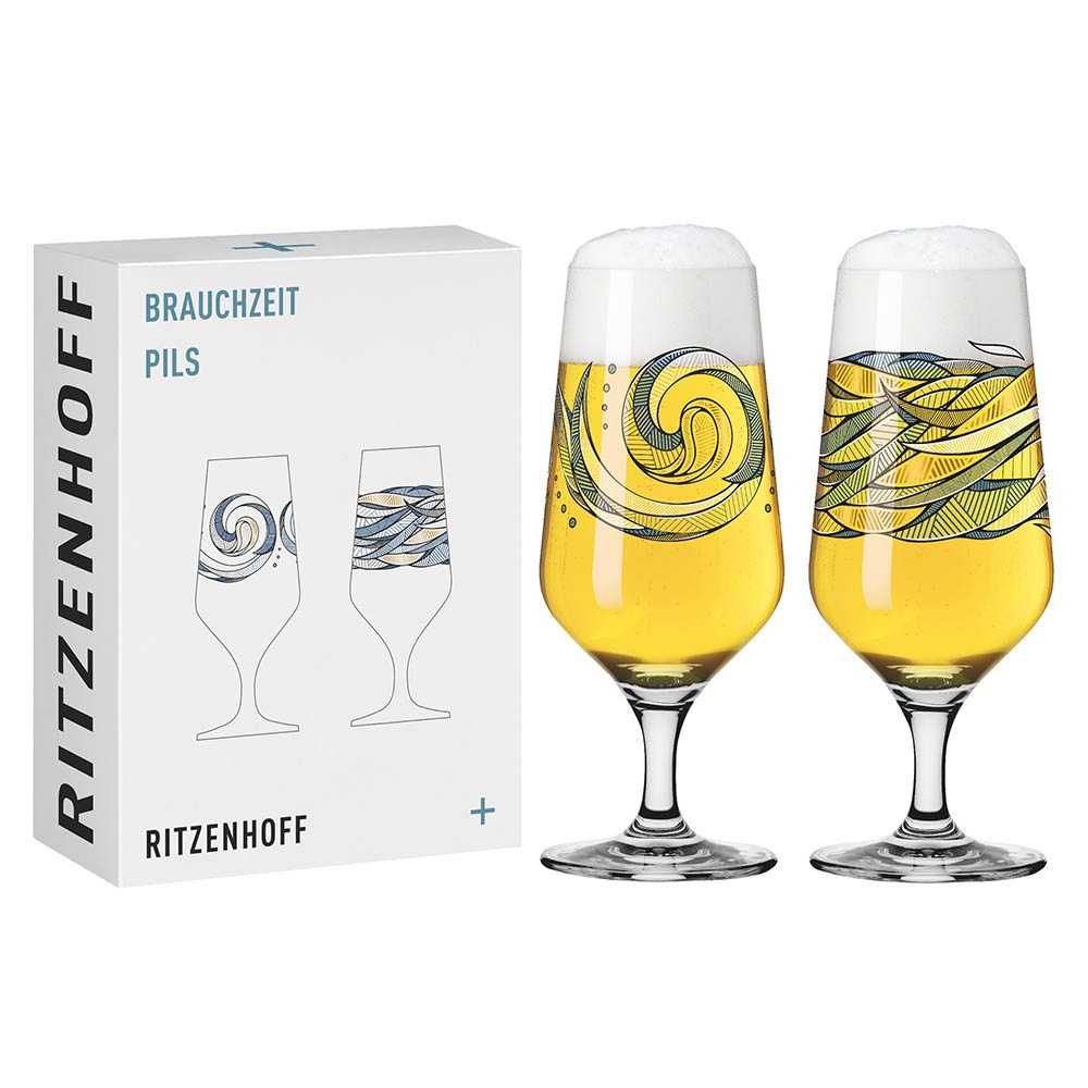 【德國 RITZENHOFF】BRACHZEIT 傳承時光系列皮爾森啤酒對杯《WUZ屋子-台北》啤酒杯 對杯 送禮 酒杯