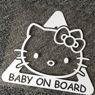 hello kitty 凱蒂貓 貼紙 後檔貼 車身貼 baby in car 寶寶在車內 寶寶貼紙