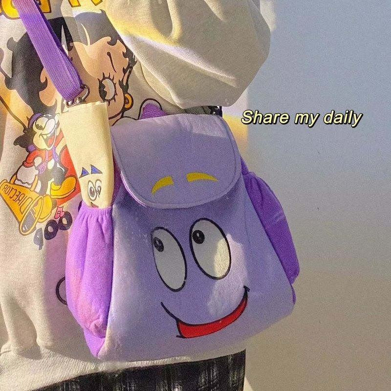 愛探險的朵拉雙肩包Dora地圖小背包可愛女孩幼兒園卡通冒險書包愛探險的朵拉 造型創意包包 背包 雙肩包 外出包帆布袋後背