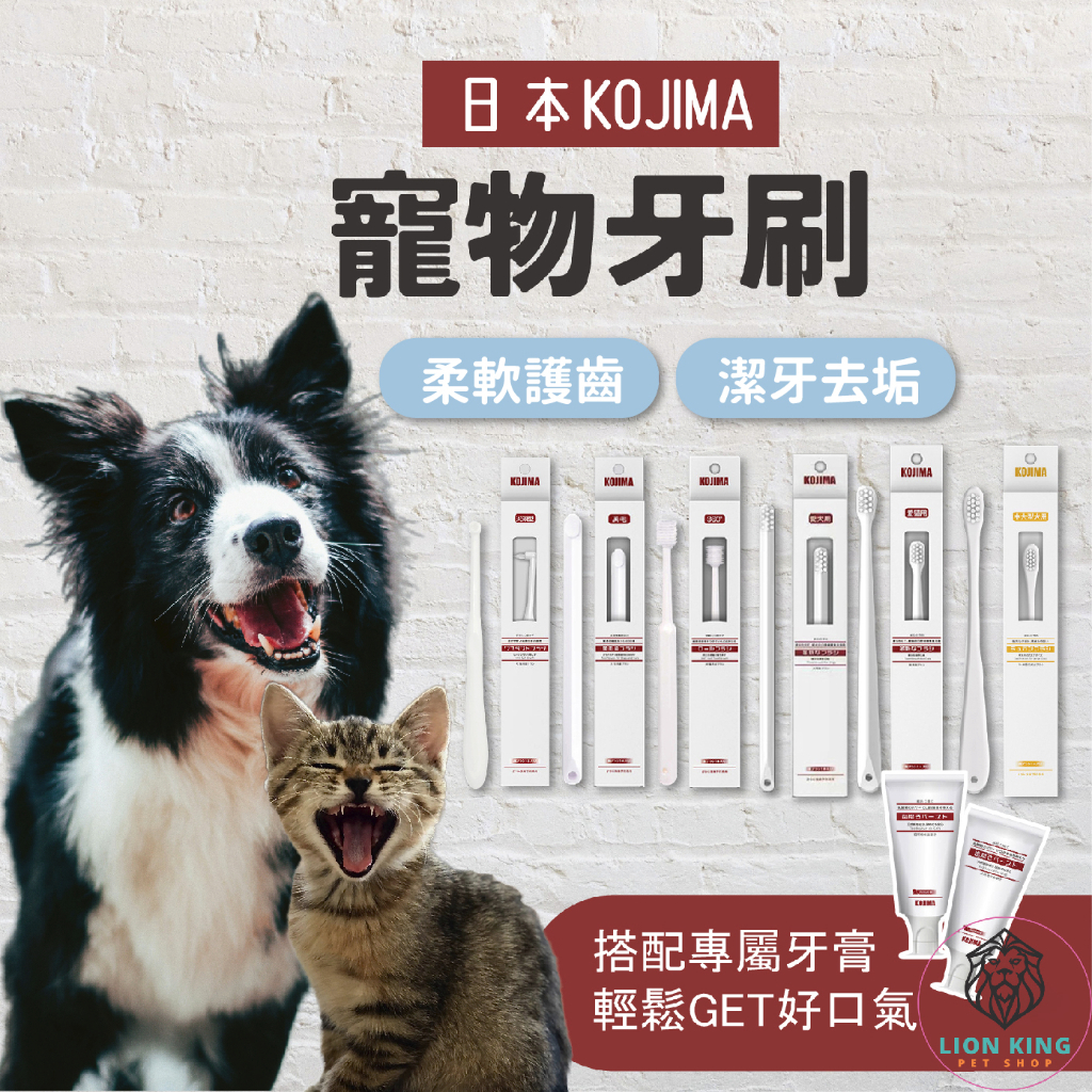 【獅子王寵物】🦁日本KOJIMA 寵物牙刷 貓用牙刷 狗狗牙刷 貓牙膏 狗牙膏 貓咪牙刷 萬毛牙刷 犬用牙刷 A068