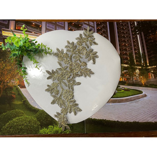 CE28/高檔服飾用料-黑色網紗刺繡-金蔥車骨蕾絲
