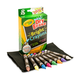 【美國繪兒樂Crayola】可水洗大蠟筆8色(bright)｜盒上簡易削筆器 含擦布 好抓握 幼童適用