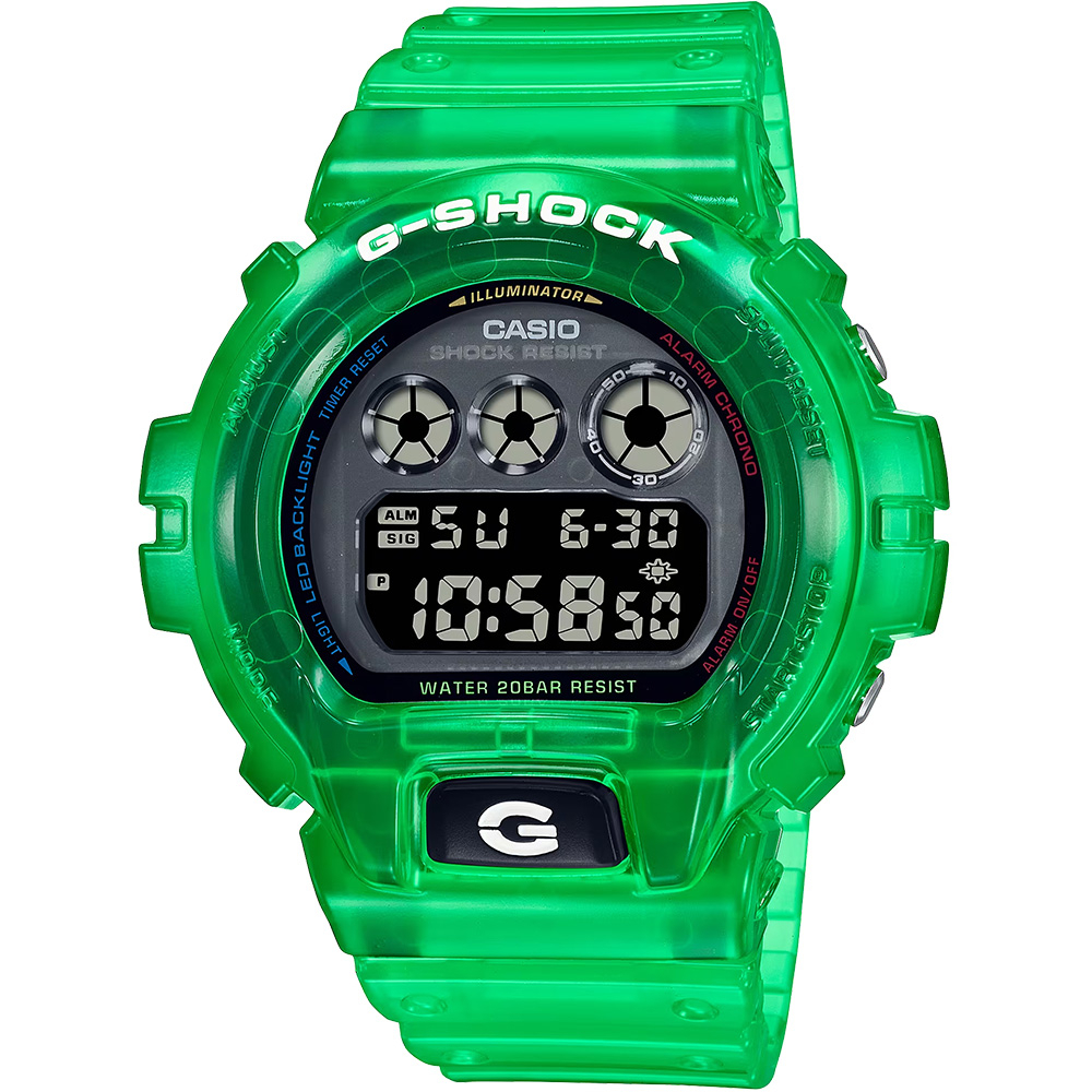 CASIO 卡西歐 G-SHOCK 繽紛半透明手錶 DW-6900JT-3