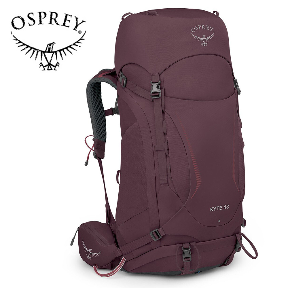 【Osprey 美國】Kyte 48 輕量登山背包 附背包防水套 女款 接骨木莓紫｜健行背包 徙步旅行 登山後背包