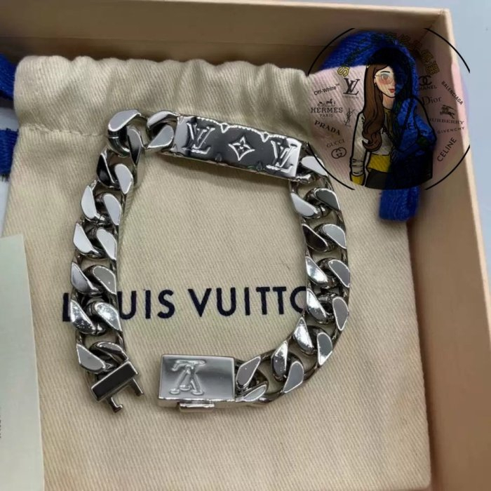 LOUIS VUITTON M00269 Monogram Chain Men's Bracelet w/Box