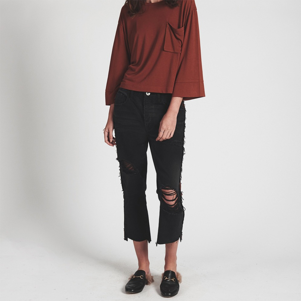 ONETEASPOON | 女 BLACK VAN HOOLIGANS LOW WAIST 牛仔褲