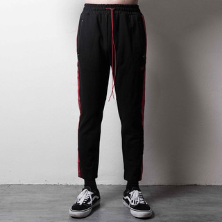 ［GOAT Select]CROSS TRACK PANTS V2/BLACK & RED運動邊條棉褲 棉褲 運動褲