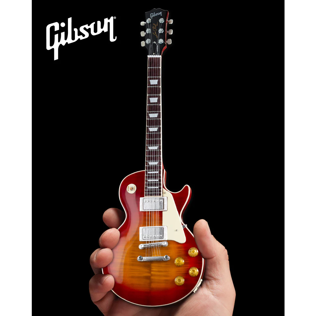【現貨】Gibson 1959 Les Paul Standard 虎紋櫻桃漸層 電吉他  迷你吉他 1:4 比例 模型