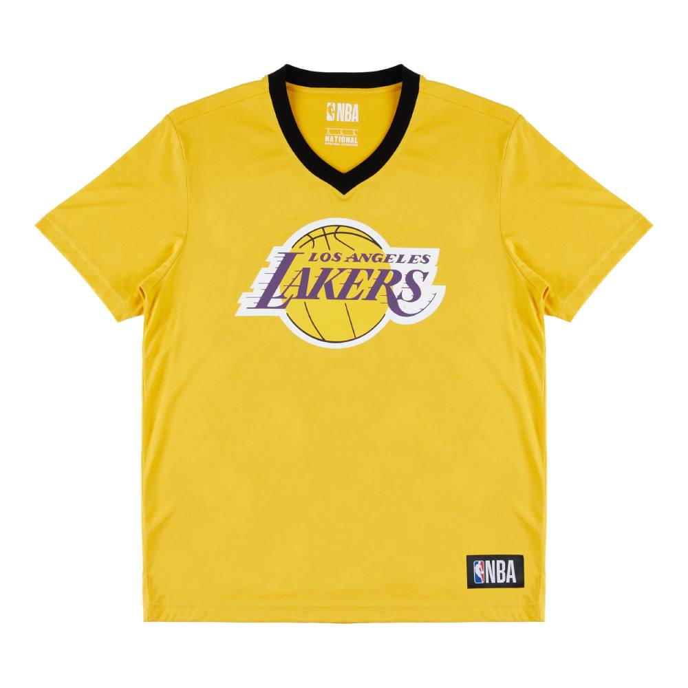 NBA 基本版 涼感 復古領 短袖上衣 湖人隊 3325107862 黃色