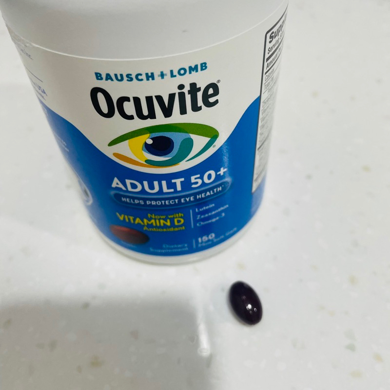 美國博士倫 吾維康Ocuvite Adult 50+ 金盞花萃取葉黃素膠囊銀髮 吃不習慣開封價