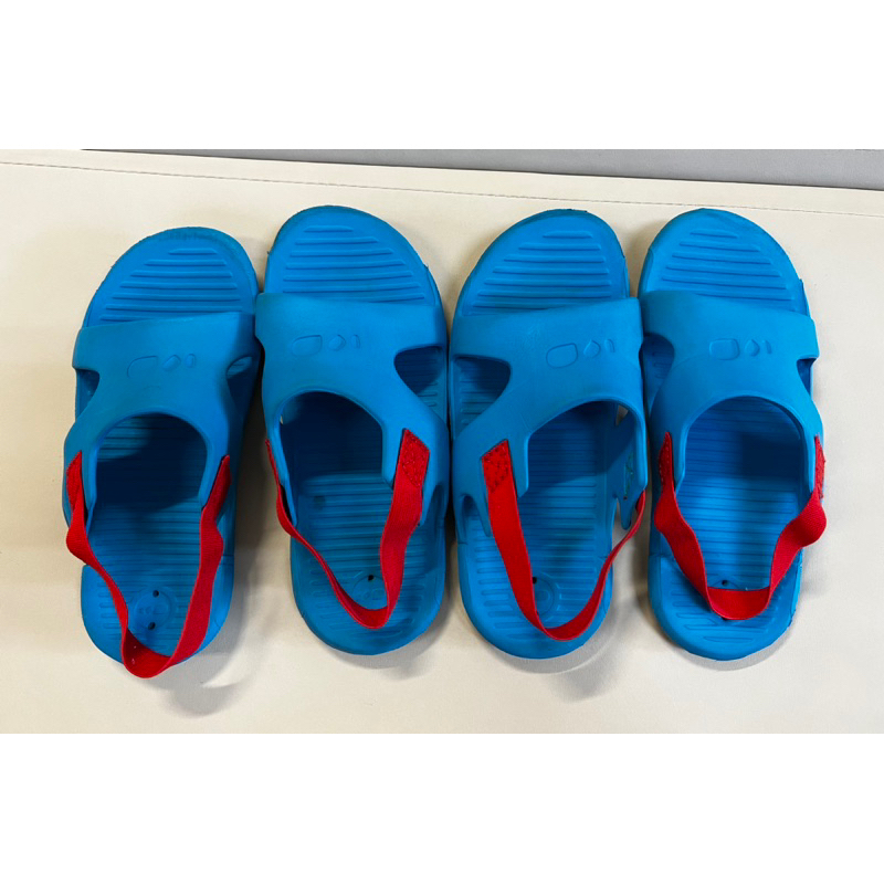 迪卡儂 海灘涼鞋 鬆緊帶款 16.5-17.5公分 藍色