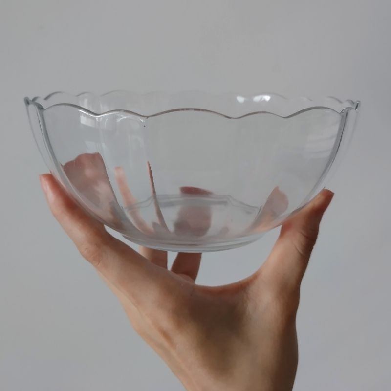 二手 玻璃小碗 水晶玻璃碗 法國 ARC Luminarc 麥片碗 沙拉碗 甜湯碗 花邊玻璃碗 法式甜點碗 樂美雅