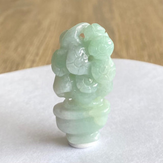 【採霏】天然緬甸玉A貨 翡翠 冰糯種綠色招財金錢樹玉墜
