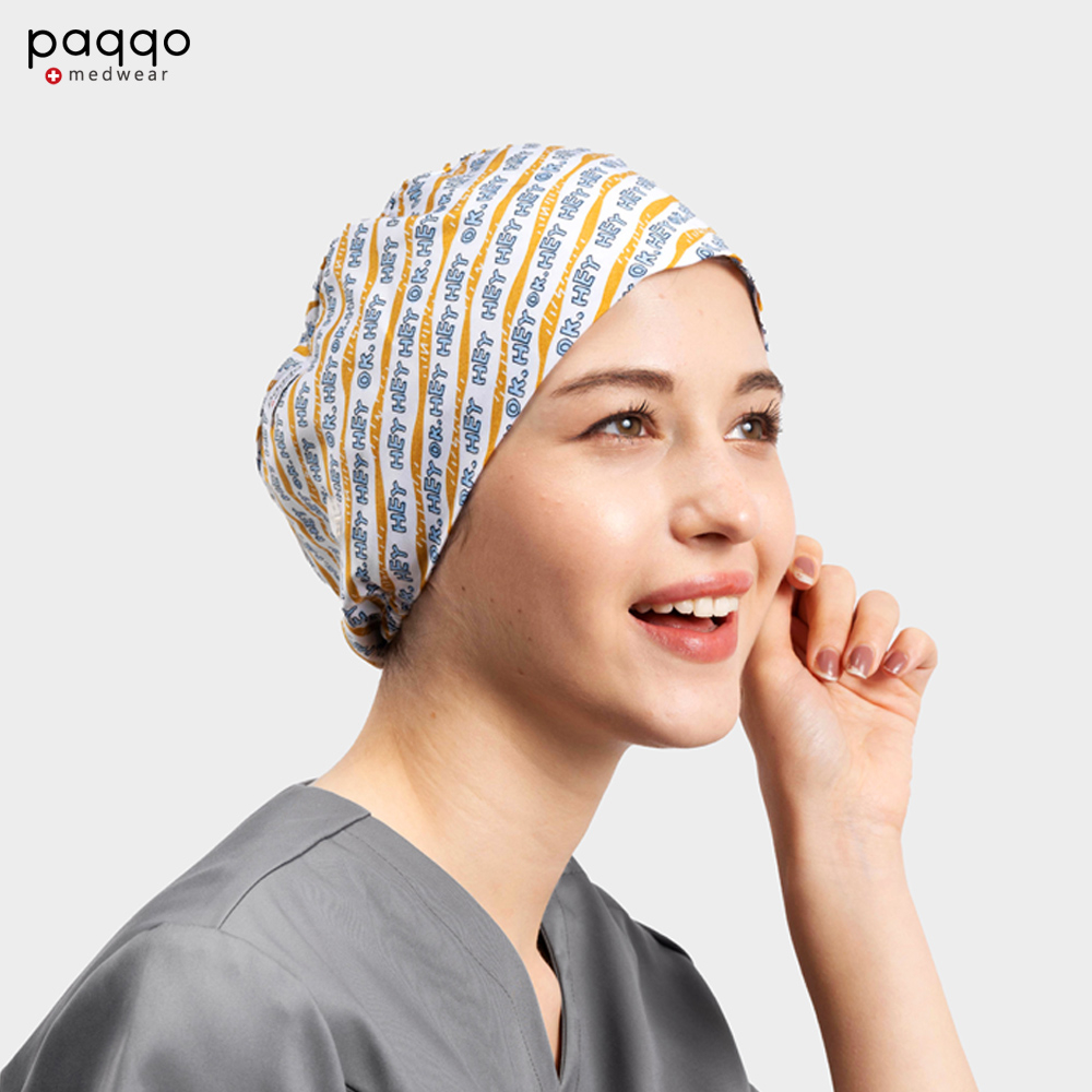 paqqo 鬆緊印花刷手帽(HEY！) 手術帽 護士帽 醫療帽 牙醫診所