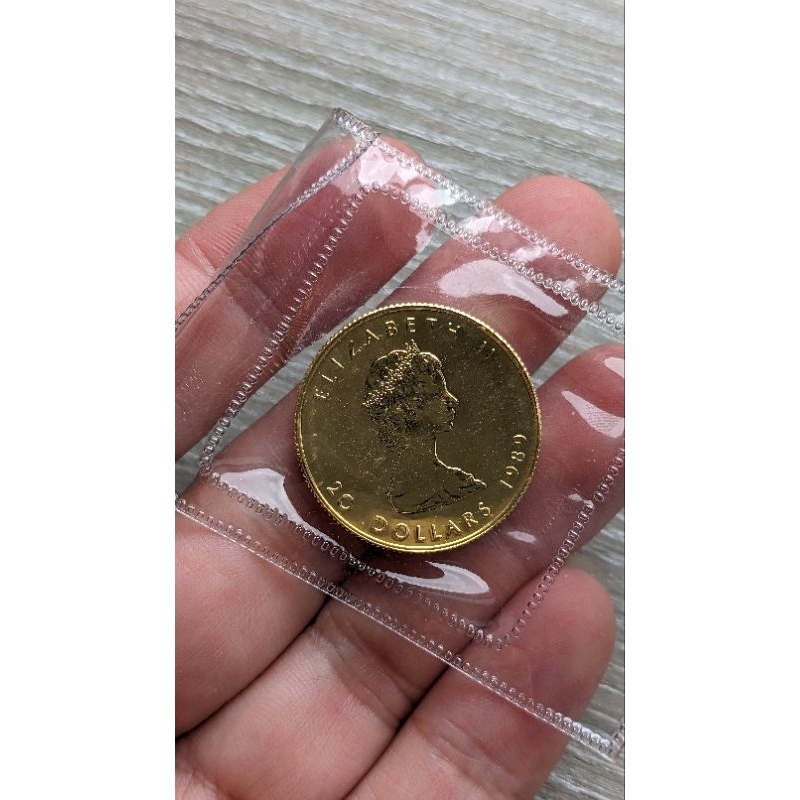 1989年 加拿大 楓葉金幣 1/2oz 全新品