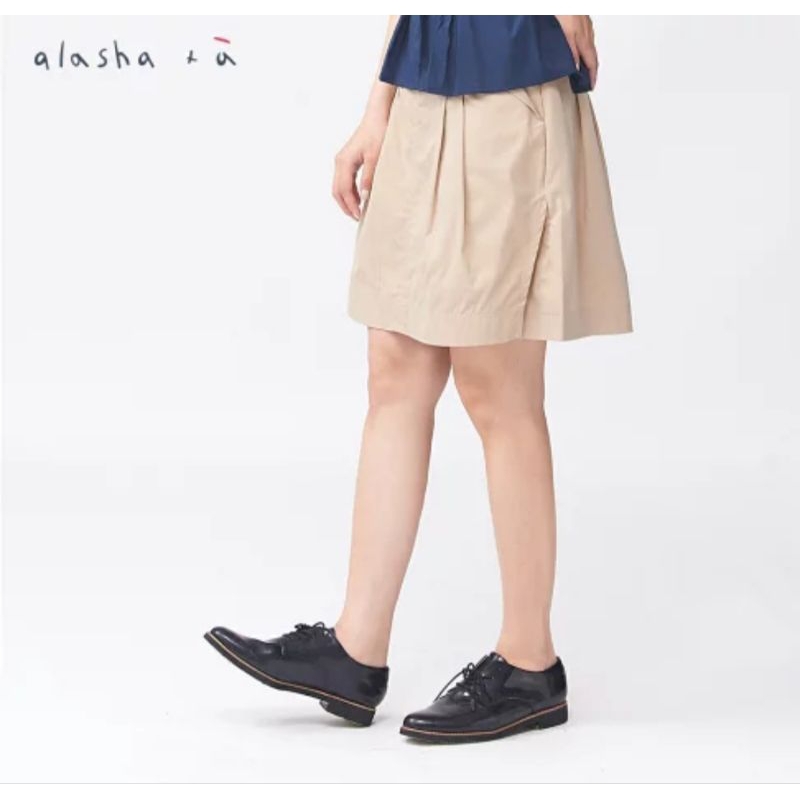 a la sha，全新氣質款，+a造型打摺褲裙(卡其M)