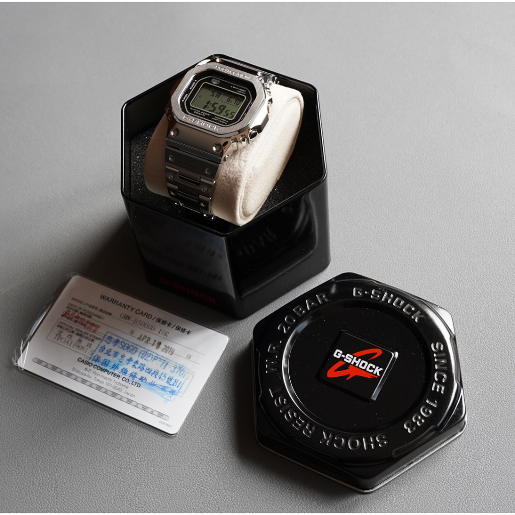CASIO G-SHOCK GMW-B5000D 銀 太陽能藍牙電波錶 手錶 男錶 卡西歐 二手極新
