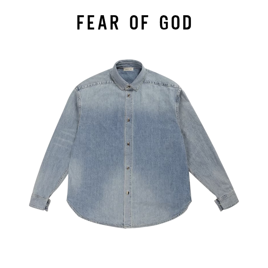【Mr.W】FEAR OF GOD 8TH ETERNAL永恒 輕奢 Cleanfit 簡約做舊水洗牛仔襯衫 丹寧襯衫