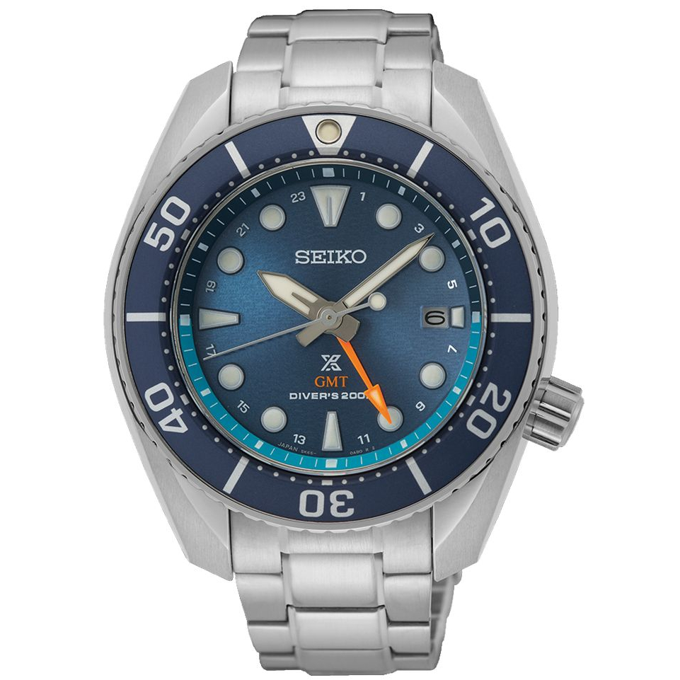 SEIKO SFK001J1《GMT兩地時間/光動能200米潛水錶》44mm/藍寶石水晶鏡面/相撲系列/藍 SK007